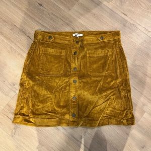 Madewell Mustard Corduroy Skirt